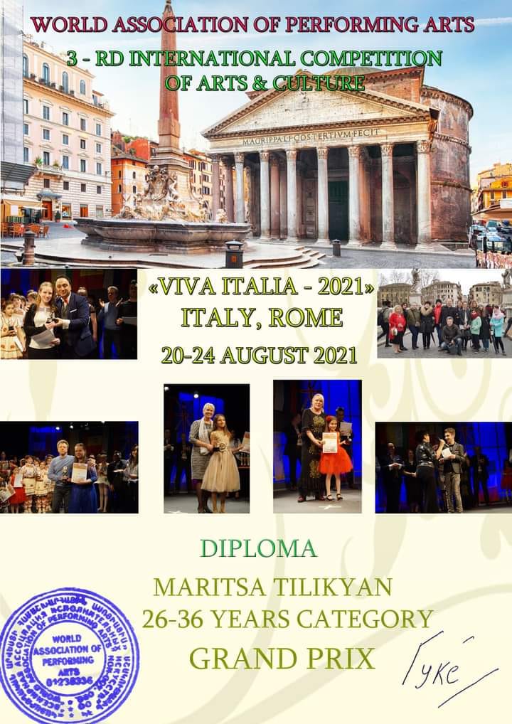 Մարիցա Թիլիքյանը «Viva Italia 2021»-ի հաղթող 